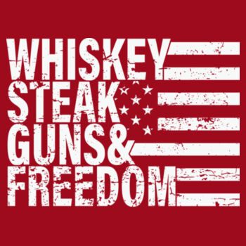 Whiskey, Steak, Guns, Freedom - Women's Flowy Racerback Tank Design