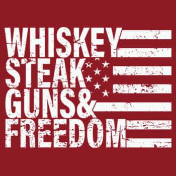 Whiskey, Steak, Guns, Freedom - Women's Flowy Racerback Tank Design
