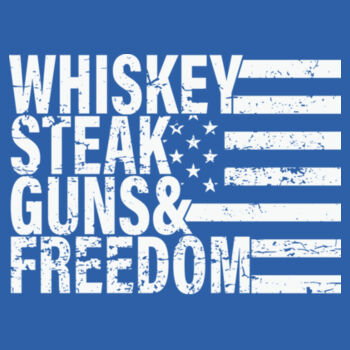 Whiskey, Steak, Guns, Freedom - Unisex CVC Jersey Tee Design